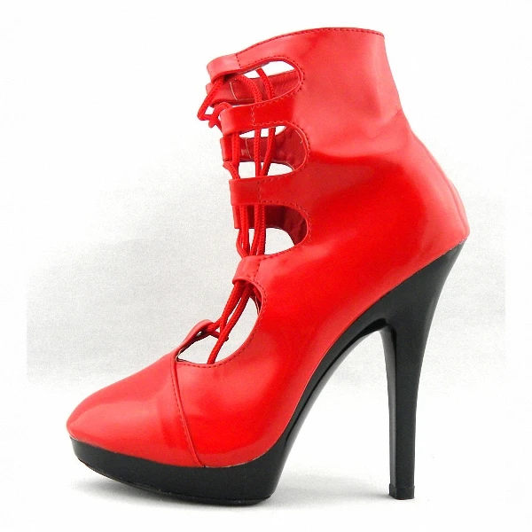 Sexy Comfortable Cut-Outs 13cm Short-Leg High-Heeled Shoes Sexy Boots 4 Inch Womens Ankle Boots Club Heels