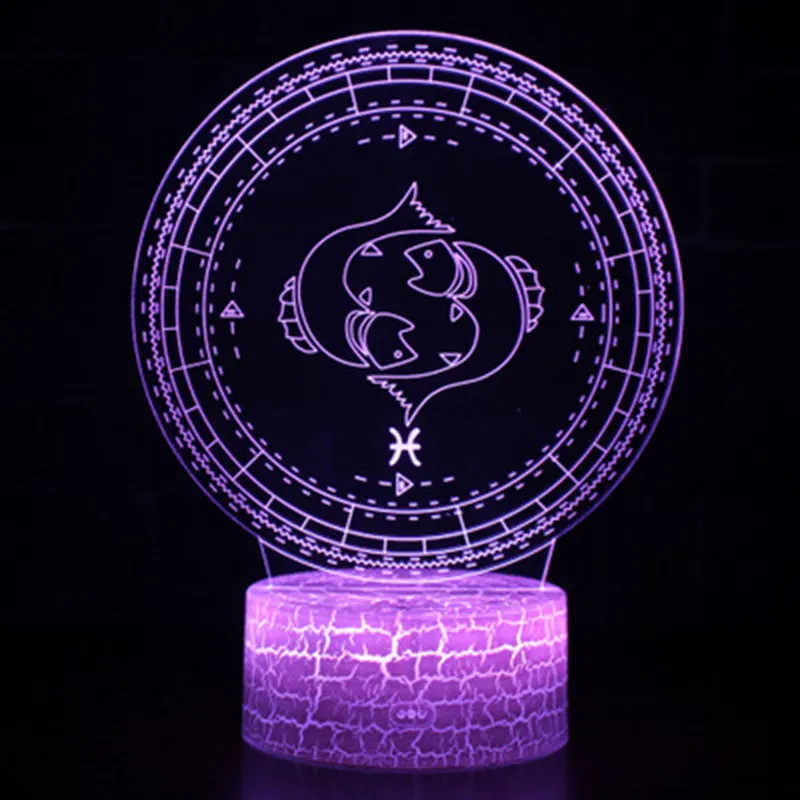 Козерог тема 3D лампа светодиодный Ночной светильник 7 цветов изменить Touch