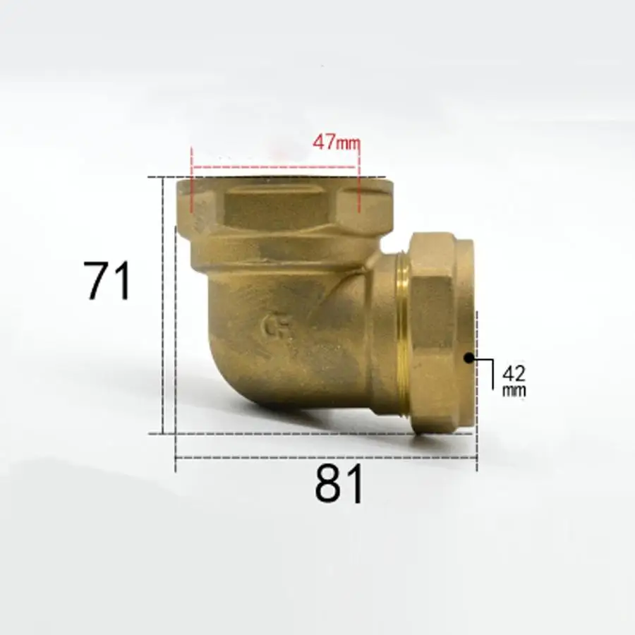 

Фитинг компрессионный латунный с наружной резьбой 22 мм x 1/2 дюйма, с внутренней резьбой BSP