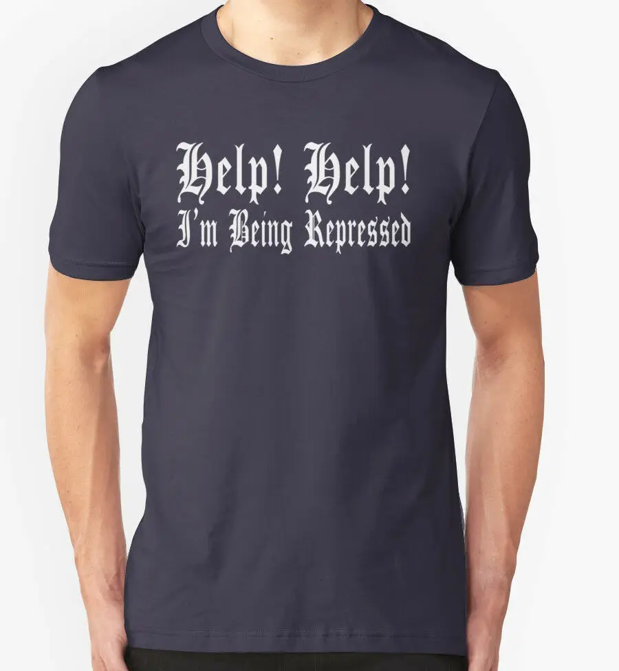HELP I'M BE REPRESSED T SHIRT HOLY GRAIL комедия фильм Монти Пайтон 1970'S|Мужские футболки| |