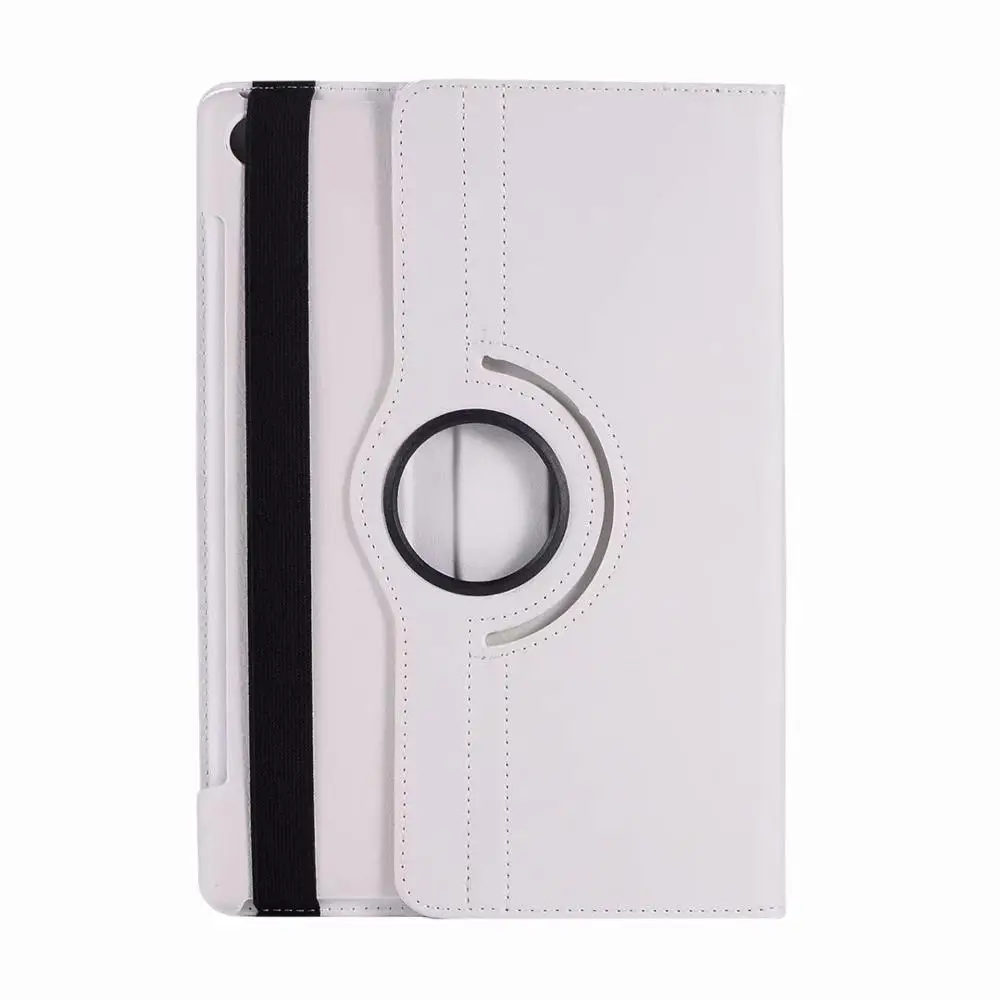 360 Вращающийся чехол для Samsung Galaxy Tab A 10,1 SM-T510 SM-T515 T510 T515 чехол-подставка из искусственной кожи чехол+ подставка для ручек - Цвет: Белый