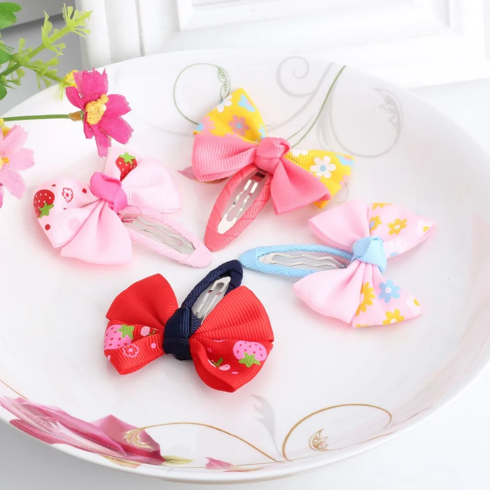 Новый продажа 1 лот = 2 шт. резинки для волос бантом заколки 17 colors ребенок зажим