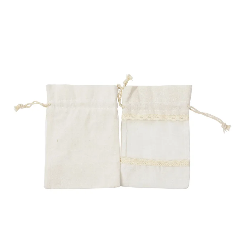 50pcs10x14cm маленький цветочный хлопок шнурок сумка для упаковки Саше декоративные Сумки Кружево органза подарок Сумки мешок ювелирных изделий h4009