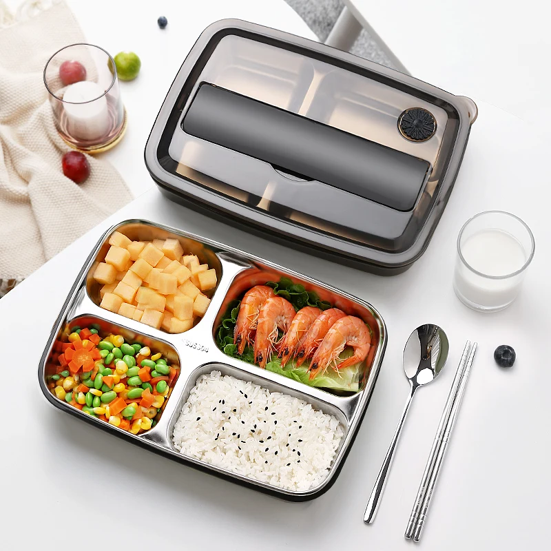 Oneisall Bento Ланч-бокс кухонный пищевой контейнер из нержавеющей стали Пластиковый 1200 мл ланчбокс для детей с подогревом Ланч японский стиль