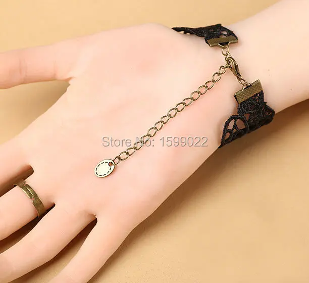 Элегантные черные кружевные браслеты с бабочками для женщин Молодежные