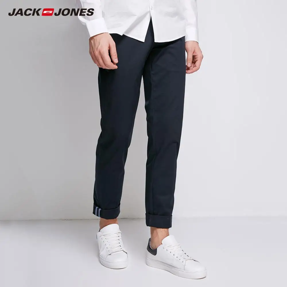 Мужские хлопковые брюки JackJones из эластичной ткани удобные дышащие повседневные в