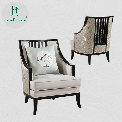 

Louis Fashion Living Room Sofas New Chinese Style Hotel Furniture Modern Living Room Solid Wood Cloth