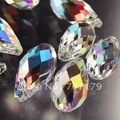 

Free shipping~! 100Pcs/lot 6*12mm,8*13mm Clear AB Color Crystal teardrop beads Briolette Pendants