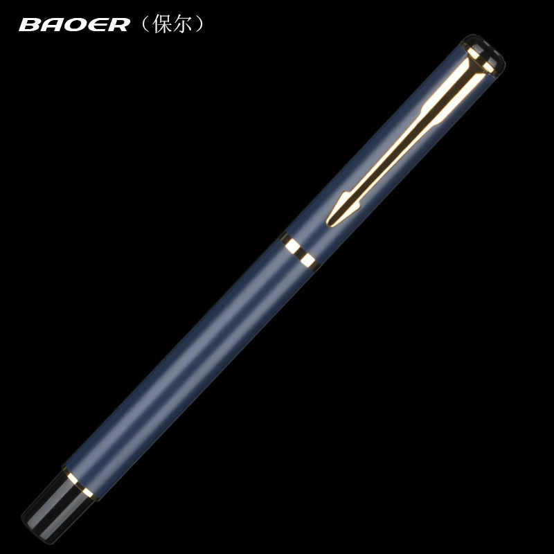 

BAOER 801 Medium Nib Roller Ball Pen Grind Arenaceous blue Writing Tool Gift Student 0.7mm Black Refill