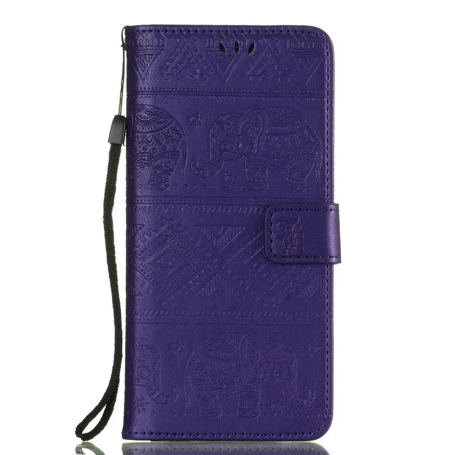 Чехол для телефона из тисненой кожи с изображением слона Moto E5 Plus чехол-кошелек