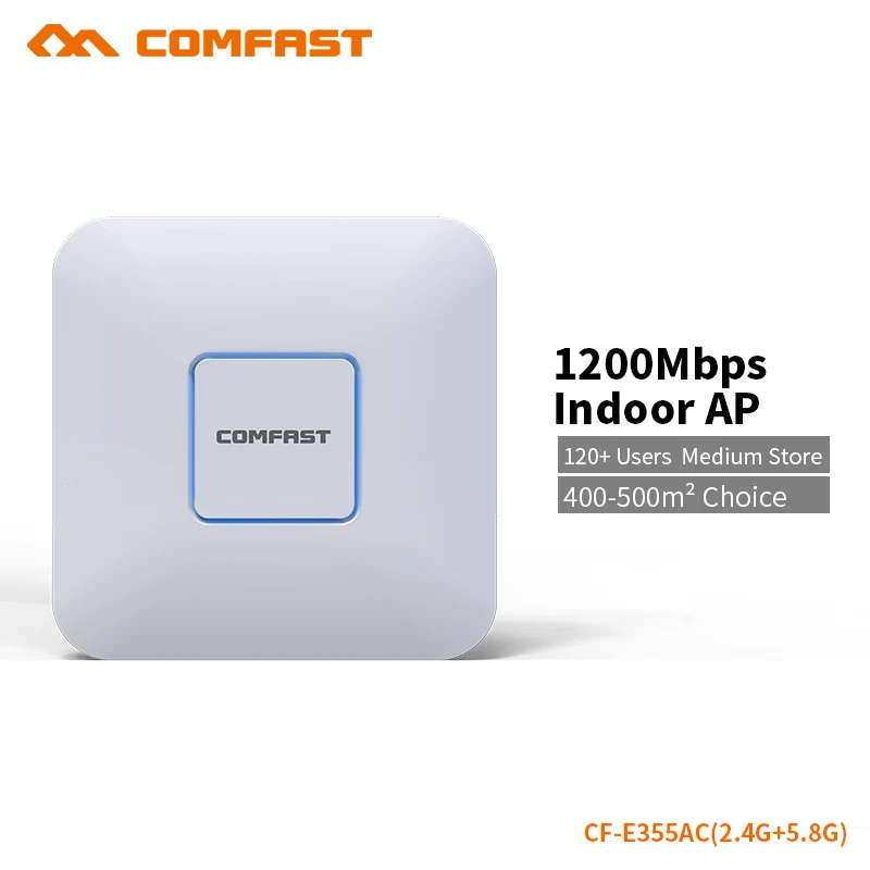 

Точка доступа COMFAST AC 1200 Мбит/с, 2,4 + 5,8 ГГц, 500 квадратных метров