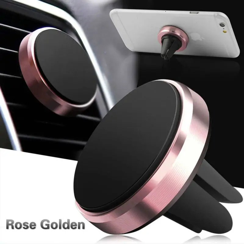 Rose Golden Магнитный автомобильный держатель для телефона в Автомобиле вентиляционное отверстие крепление Универсальный мобильный телефон магнитный штатив поддержка сотовый держатель для iPhone 6 S - Цвет: Rose Golden