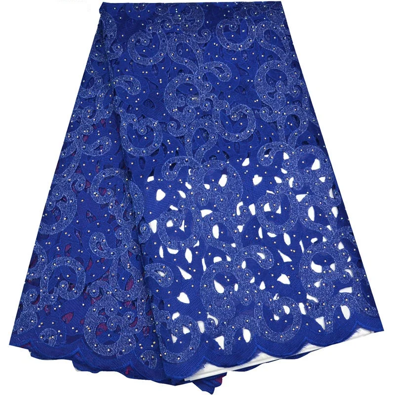 (5 ярдов/шт.) Высококачественная Африканская Хлопковая кружевная ткань ручной