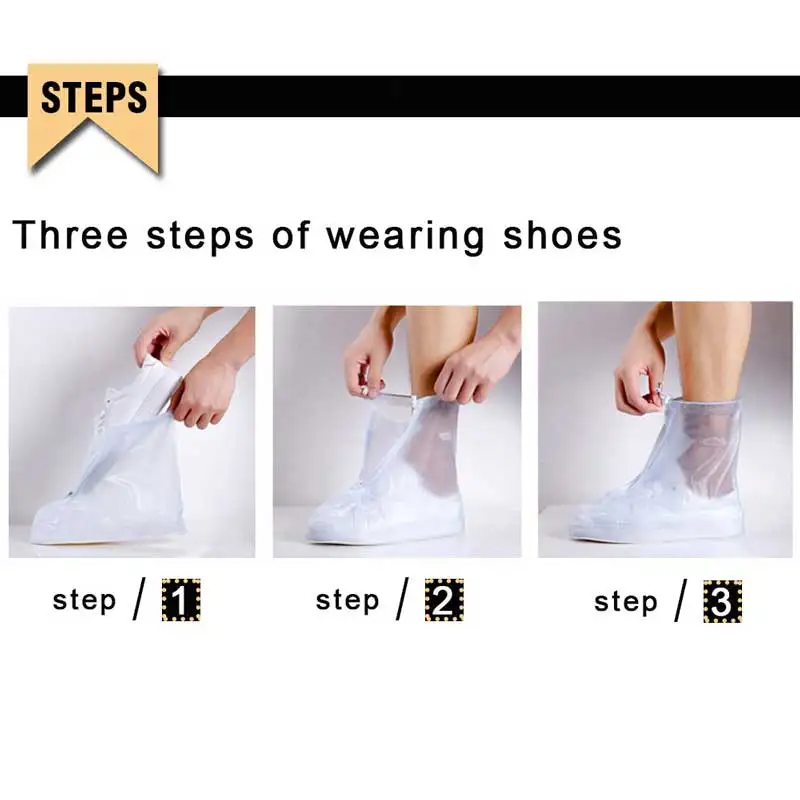 Многоразовые водонепроницаемые чехлы для обуви высокие Нескользящие Чехлы от