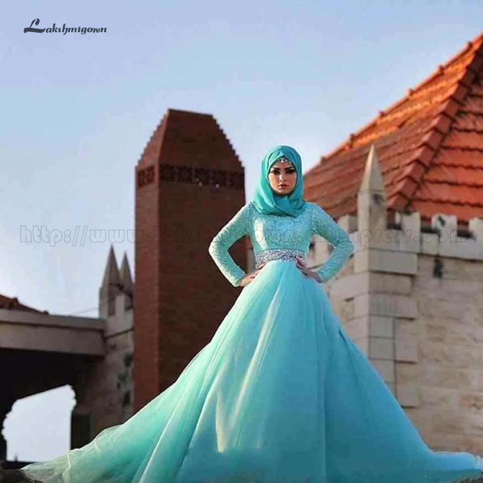 Элегантный синий мусульманский хиджаб свадебное платье Robe de Mariee 2020 сексуальные