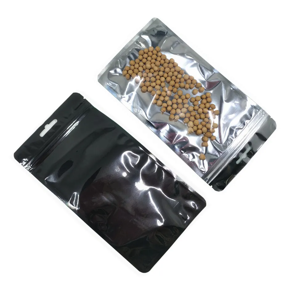 1000Pcs/lot Clear Front Colorful Aluminum Foil Zip Lock Packaging Bag with Hang Hole Mylar Zipper Packing for Sundries Food | Дом и сад