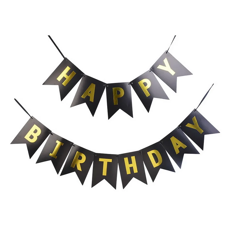 Hoomall Photo Props Boy Girl Baby Shower Happy Birthday Party Decorations Supplies Banner Garland Hanging Letter String Flags | Дом и сад