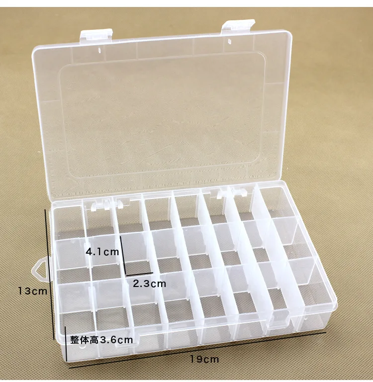 High Quality 24 Grid removable Compartments Plastic Transparent Jewel Bead Case Cover Box Storage Container Organizer | Дом и сад