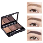 Профессиональная микс натуральная пудра для бровей 3 Цвета Палитра Косметика для бровей усилитель для бровей водостойкие макияжные тени для век с кисточкой зеркало TSLM1