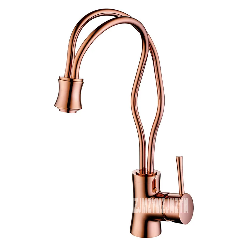 Z074 Art Creative Kitchen Sink Faucet Vegetable Washing Basin Golden Copper Cold And Hot Water Tap 360 Degree Rotating | Обустройство