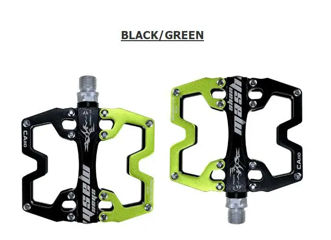 black and green Новинка shanmashi велосипедные педали из алюминиевого сплава с ЧПУ, Ультралегкая велосипедная педаль BMX MTB, педали для езды на велосипеде - Цвет: black and green