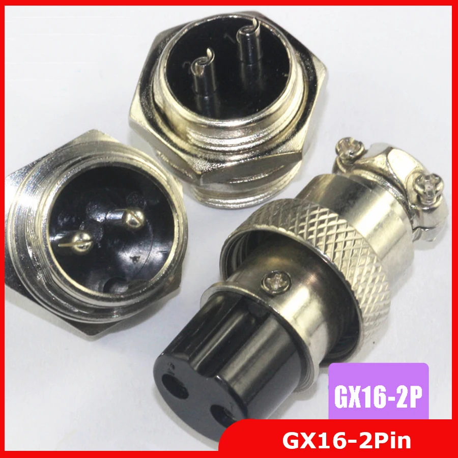 Бесплатная доставка 2 пары = 4 шт. GX16 GX16-2 P 2Pin 16 мм разъем для проводной панели