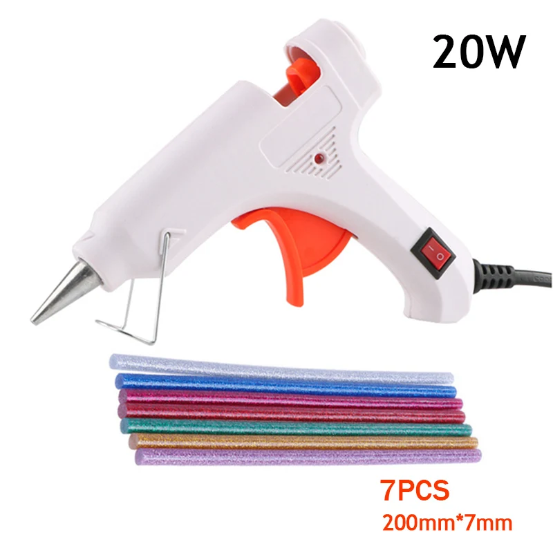 20W 7pcs glue stick Vastar 20 Вт 30 Вт 80 Вт 105 Вт термоплавкий клеевой пистолет промышленные мини-пистолеты термо Электрический термотемпературный инструмент - Цвет: 20W 7pcs glue stick
