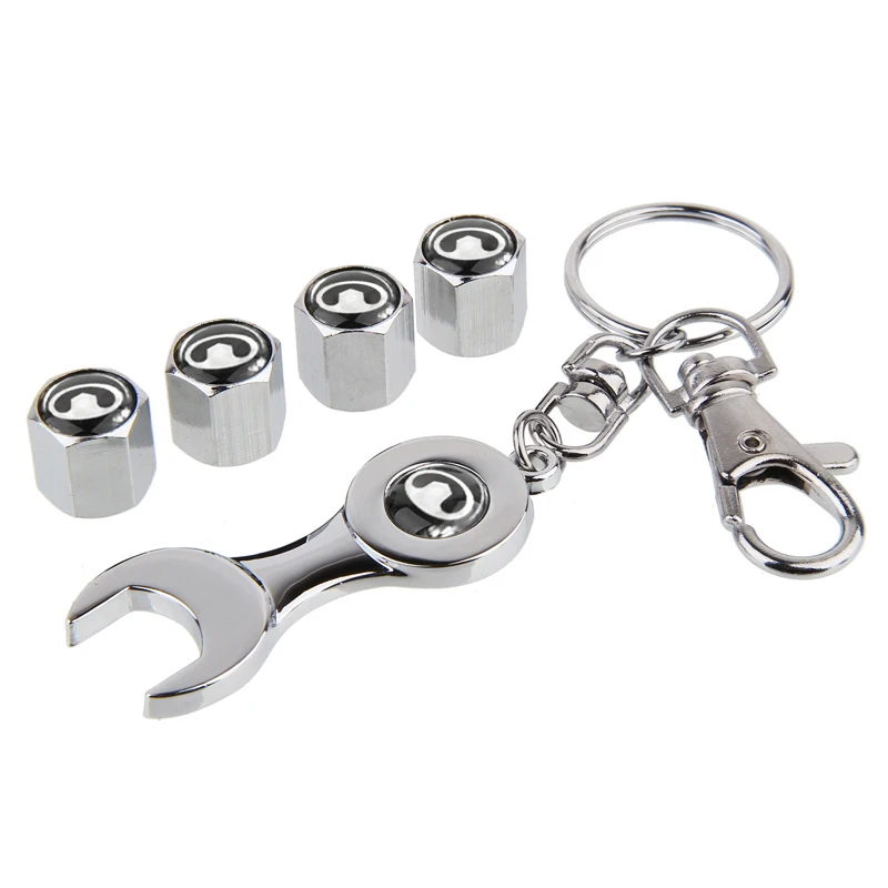 Auto Decorations Car Styling Alloy Valve Stem Caps Covers with Tool Wrench Keychain for Great Wall Hover m4 h3 h5 h6 Wingle c30 |