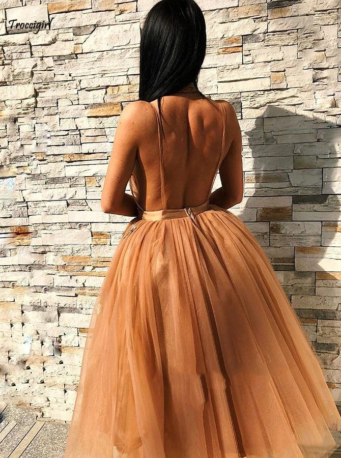 2019 Tulle Homecoming Dresses Applique A Line Sexy Spaghetti Sleeveless Cocktail Dress Backless Formal Party Gowns | Свадьбы и