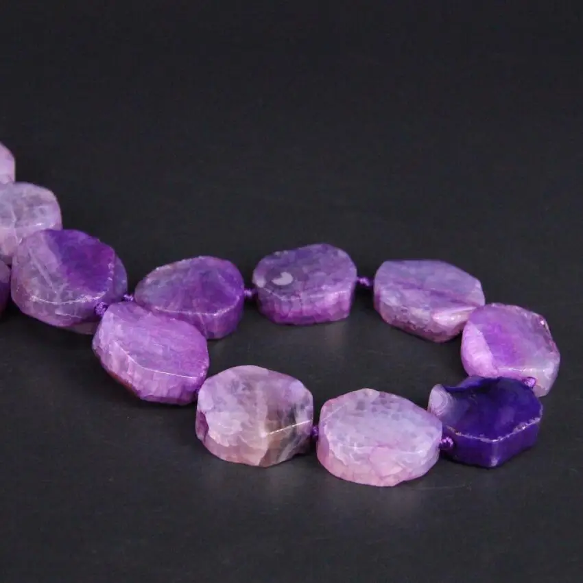 Прибл. 14 шт./нитка натуральные фиолетовые Агаты с трещинами и венами дракона