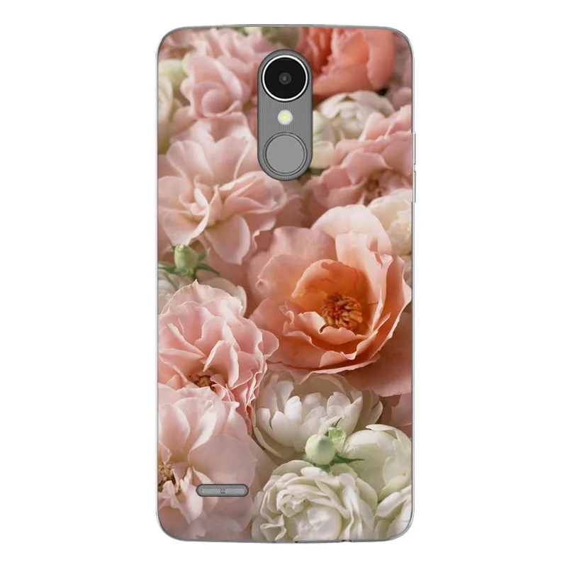 Для LG K8 2017 5 0 &quotкрышка силиконовый чехол цветы окрашены ТПУ Мягкая задняя крышка