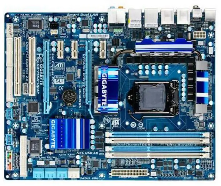 Для Gigabyte GA-P55A-UD4P оригинальная бывшая в употреблении материнская плата для