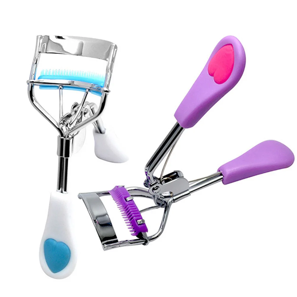 Модные женские щипцы для завивки ресниц черные ручки с персиковым сердцем