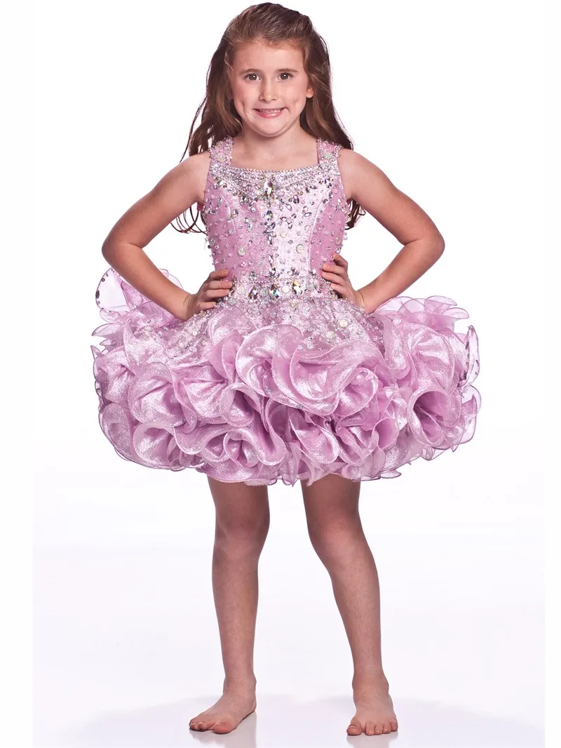 2017 Прекрасный Причастие Платья Элегантный Мини Девушки Цветка Бальные Без