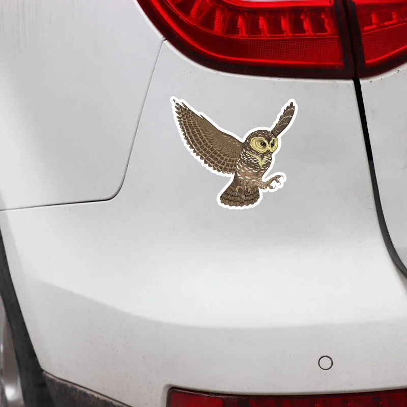 

YJZT 15.4CM*13.8CM Interesting Winged Owl PVC High Quality Car Sticker 11-01355