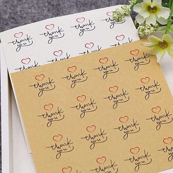 160 шт./лот диаметр: 2 5 см прекрасная благодарность сердце бумажная наклейка печать