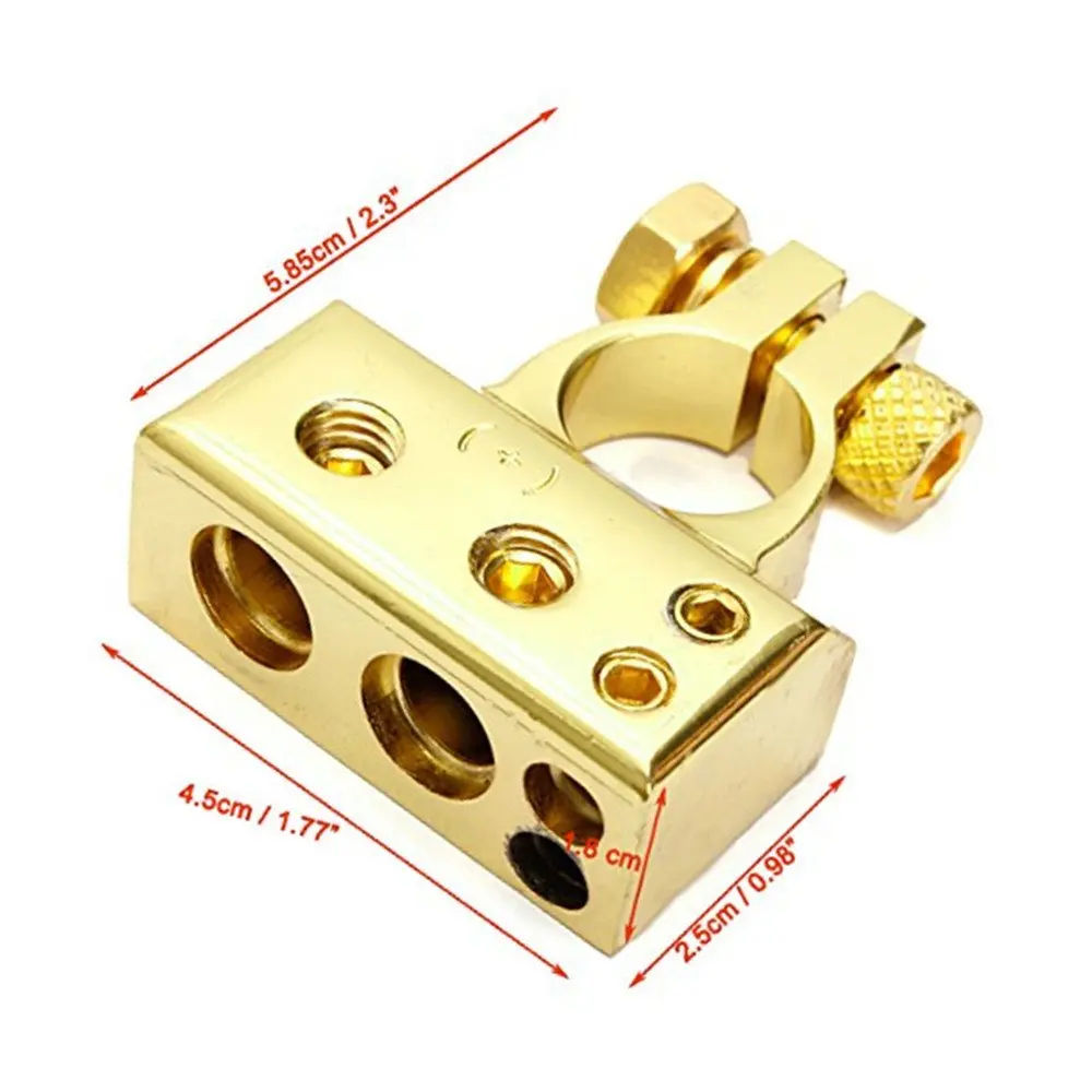 QIORANGE Car Battery Terminal Positive Negative battery Connector Gold Silver plated Caps 1 pair |