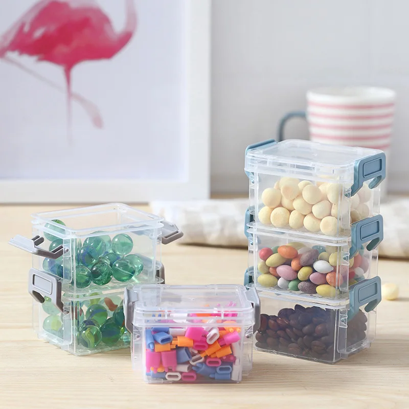 Magic Buckle Storage Box Stationery Finishing Home Transparent Multi-layer Overlay with Cover Jewelry Office Debris | Дом и сад