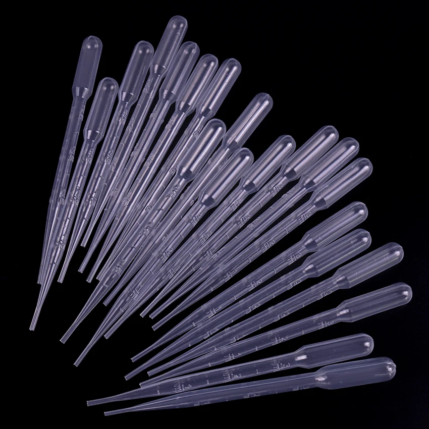 

100PCS 3ML Disposable Plastic Eye Dropper Transfer Graduated Pipettes Office Lab Experiment Supplies