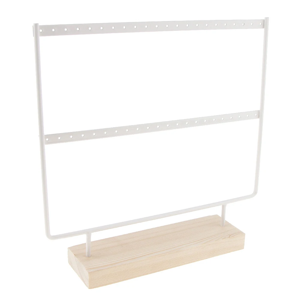 Деревянный держатель для серег 2 слоя 24 Отверстия большая емкость подставка