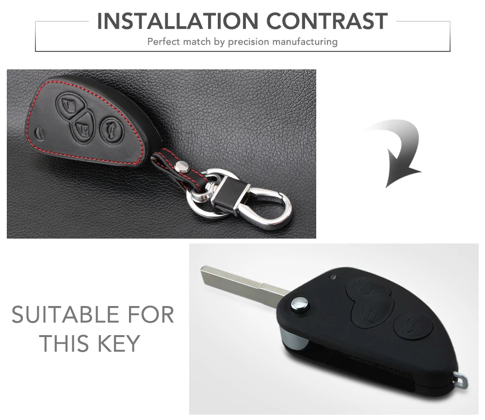 Чехол из натуральной кожи для автомобильного ключа Alfa Romeo 147 166 156 JTD TS GT откидной