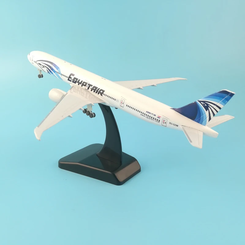 Модель самолета из металла 20 см модель EGYPTAIR Airlines с подставкой шкив посадочное