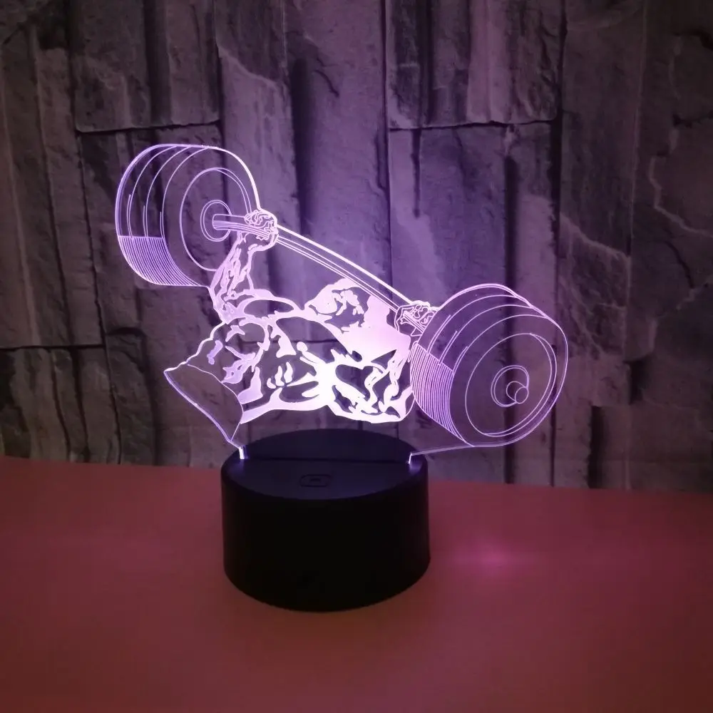 Тяжелая атлетика 3d визуальная лампа игры памятный подарок акриловая креативный