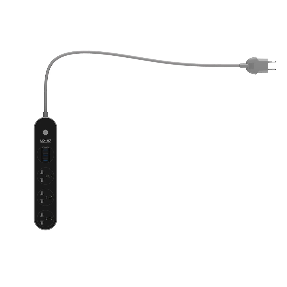 Блок питания LDNIO с 3 розетками USB порта удлинитель на 1 6 м универсальный розовый