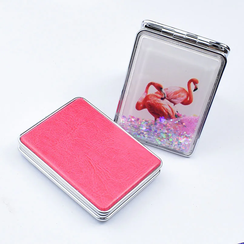 1 шт. зеркало для макияжа с зыбучим песком карманное мультипликационным рисунком