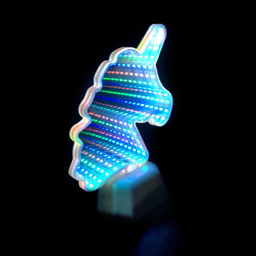 Светящийся Единорог светодиодный ночной светящийся вечерние украшения 3D тоннель свет зеркало Unicornio вечерние принадлежности фестиваль дети подарки на день рождения