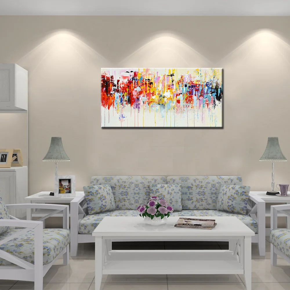100% ручная работа картина маслом на холсте Современная красочная абстрактная