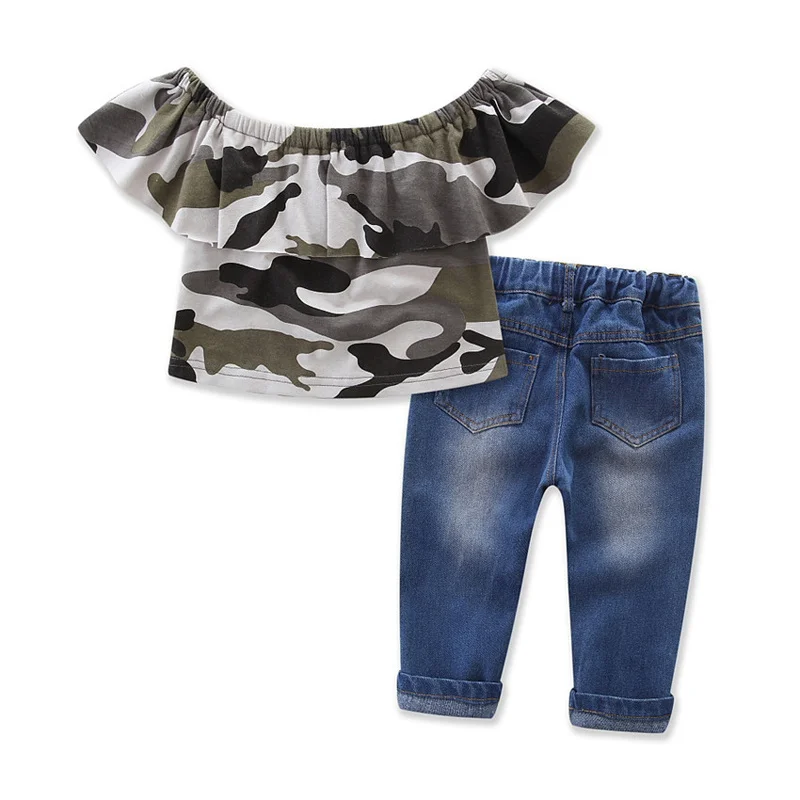 Большой Корова Комплекты одежды для девочек Одежда детей модные с открытыми