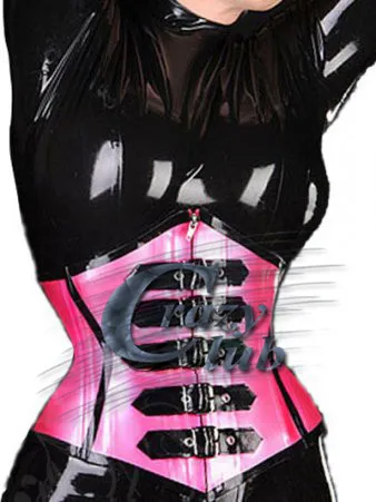 Женский латексный корсет Crazy Club женская одежда двухцветный с вязаным поясом