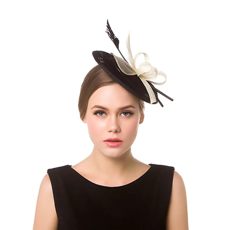 Эвер Феи вуалетки дамы черный и красный пэчворк Pillbox повязка на голову для свадьбы женские аксессуары для волос для женщин